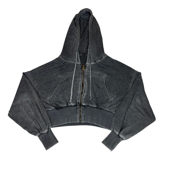 Free People Tops - Free People FP MOvement Low Key Zip Up Crop Hoodie Women's Loungewear